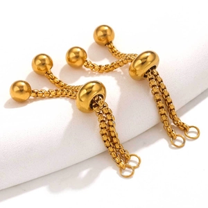 Adjustable golden stainless steel slider box chain for DIY ring or bracelet designs