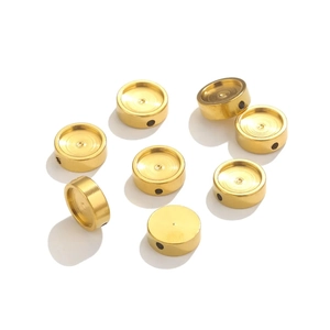 Detailed view of brushed gold stainless steel cylinder beads for DIY jewelry making