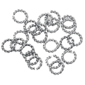 Anellini aperti a spirale in acciaio inossidabile argento per creazione gioielli DIY