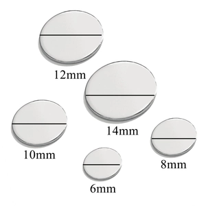 Lot de 5 pendentifs ronds en acier inoxydable poli de 6 mm à 14 mm pour bijoux DIY