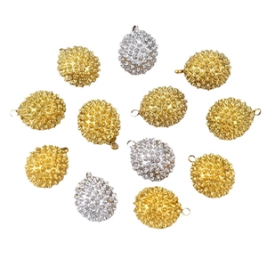 3D durian charms in gold and silver stainless steel for DIY jewelry making