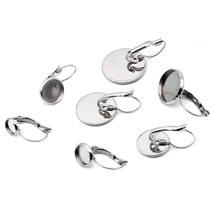 Stainless steel lever-back earring tray blanks in various sizes for DIY jewelry