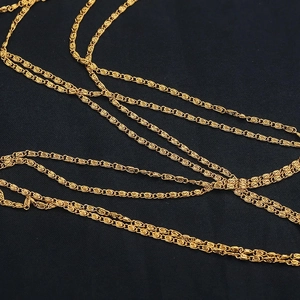 Polished golden stainless steel twisted rope chain for DIY jewelry making and necklaces