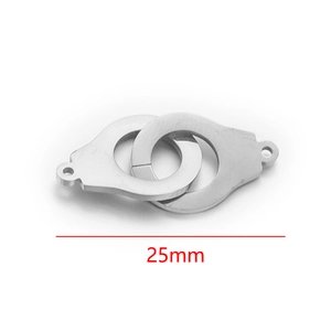 25mm stainless steel handcuff charm with matte texture for DIY jewelry making
