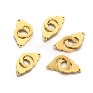 Stainless Steel Handcuff Shape DIY Jewelry Pendants Connectors For Necklace Bracelet Making Lacquered Steel Gold Findings