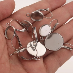 Supports de boucles d'oreilles dormeuses en acier inoxydable pour création de bijoux