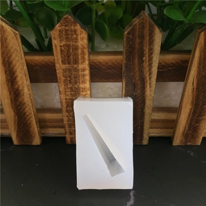 Rectangle white silicone mold with triangular cavity for crystal pillar crafts and cakes