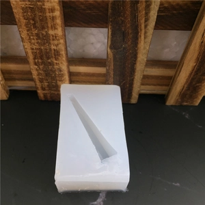 Single cavity rectangular translucent silicone mold for crystal column cake decoration