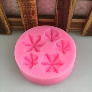 Pink 5-cavity flower silicone mold for fondant cake decorating and chocolate crafting