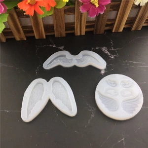 Three-piece angel wings silicone mold set for fondant cake decorating and baking