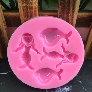 Pink silicone mermaid and fish tail mold for fondant cake decorating and DIY crafts