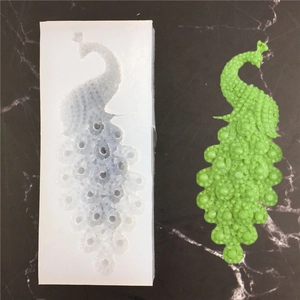 Peacock Shape Food Grade Silicone Mold For Fondant Cake Decoration Handmade Soap Chocolate Baking Tools DIY Craft Mold