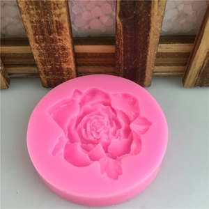 Pink 3D rose flower silicone mold for fondant cake decorating and DIY resin crafts