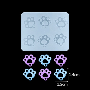 Mini silicone paw print mold for DIY resin charms and fondant cake decoration