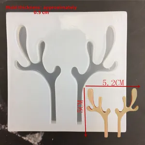 Detail view of antler shaped silicone mold for DIY cake decor and handmade soaps