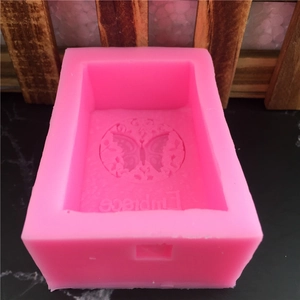 Pink silicone butterfly and Embrace letter mold for handmade soap and fondant cake decor