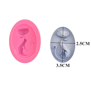 Mini fox cat silicone mold for DIY cake chocolate and resin crafts with dimensions 3.5cm
