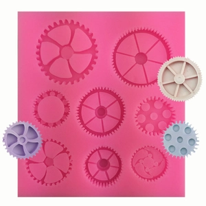 Zahnradform Silikon Fondant Kuchenform DIY Backwerkzeug Für Schokoladen Ton Seife Harz Mechanische Zahnradmuster Form Rosa