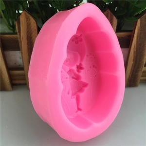 Moule en silicone rose avec motif fée et fleurs pour savon et pâtisserie DIY