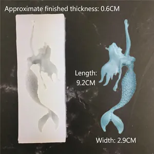 Stampo in silicone a coda di sirena per decorazione torte con trama a scaglie