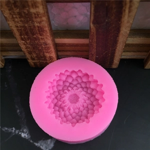 Roze siliconen bloemvorm voor DIY-fondantcakes en handgemaakte zeep met dahlia-textuur