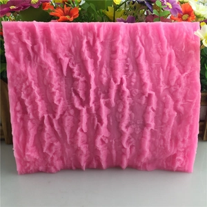 Pink silicone bark texture mold for fondant cake decoration and handmade soap crafting