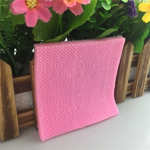 Pink silicone cupcake mold with a sweater texture embossing for DIY baking