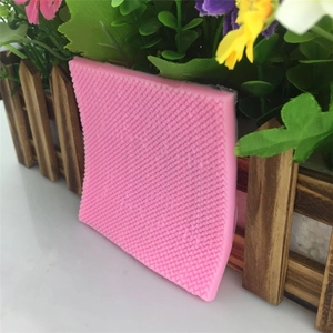 Pink square silicone mat with knit texture for DIY cupcake baking and chocolate molding