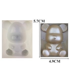 3D mini bear silicone mold for fondant and chocolate, size 5.7cm by 4.9cm in white color