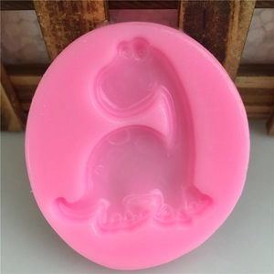 Stampo in silicone rosa a forma di dinosauro per torte fondente e sapone fatto a mano