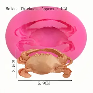 Moule en silicone crabe rose pour gâteau fondant avec produit fini de 6,9 cm