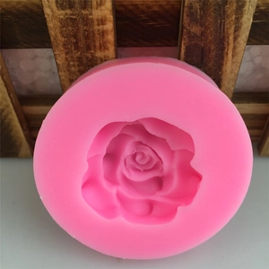 Moule en silicone rose en forme de fleur pour savon artisanal et décoration de gâteaux