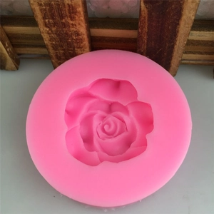 Moule en silicone rose en forme de fleur pour savon artisanal et décoration de gâteau