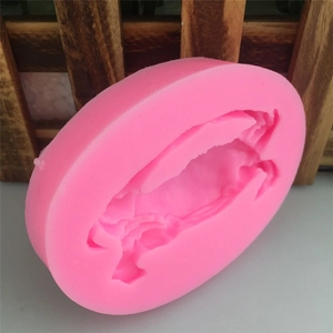 Moule en silicone rose en forme de crabe pour décoration de gâteaux et pâtisserie DIY