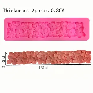 Blumen-Spitzen-Silikonform für Fondant-Kuchendeko, Größe 16cm x 3,3cm x 0,3cm