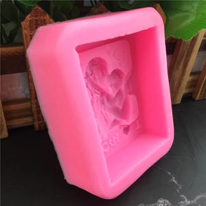 Pink silicone mold featuring an I Love You heart design for cake fondant and DIY crafts