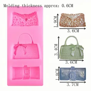 3D handbag shapes silicone mold for fondant cake decorating and DIY craft tools
