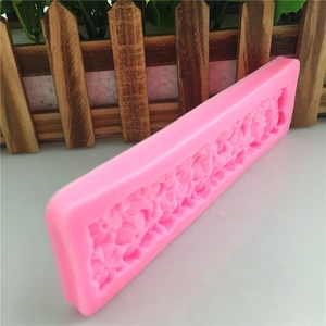 Rosa Silikon-Blumenspitze-Form für Fondant-Kuchendekoration und Bastelarbeiten mit Blumenmuster