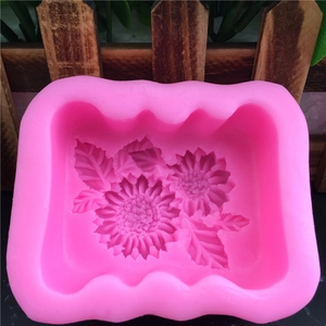 Stampo in silicone a girasole per fondente e sapone con bordi ondulati decorativi