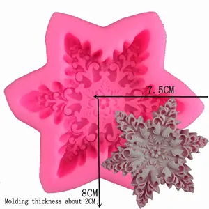 Sternblume Silikonform für Fondant Kuchen mit 2cm Formdicke für Bastelarbeiten