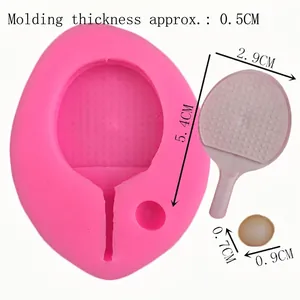 Silicone mold for table tennis paddle and ball shaped fondant cake toppers and decorations