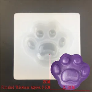 Dog paw shaped silicone mold for fondant cakes and handmade crafts measuring 2.3x2cm