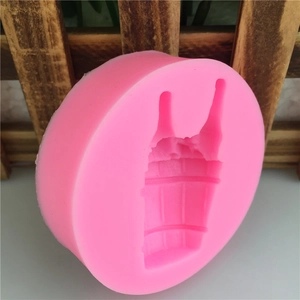 Moule en silicone rose pour gâteau seau à glace avec surface flexible et antiadhésive