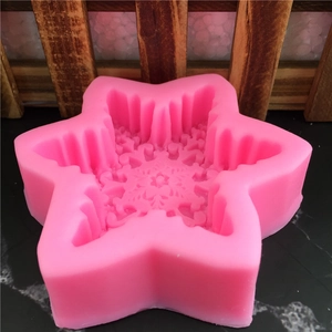 Rosa Silikonform in Schneeflockenform für Tortendekoration und Fondant-Handwerk