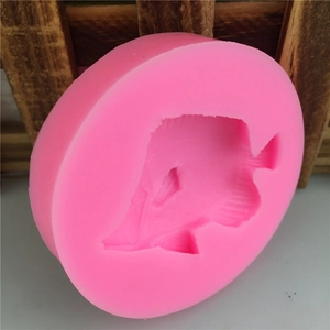 Moule à poisson en silicone rose pour décoration de gâteaux et savon artisanal DIY