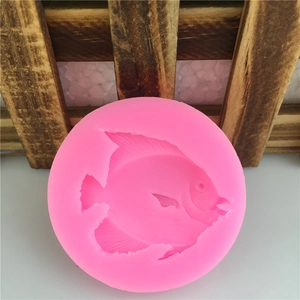Pink silicone fish mold for fondant cake decorating and DIY handmade soap crafts