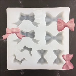 Bow-Knot Silicone Fondant Mold For DIY Handmade Soap Resin Cake Decorating Tool White Flexible Baking Supplies For Kitchen