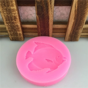 Pink silicone fish mold for fondant cake decorating and handmade soap crafts