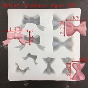 Translucent silicone bow mold for DIY fondant and soap making with multiple sizes