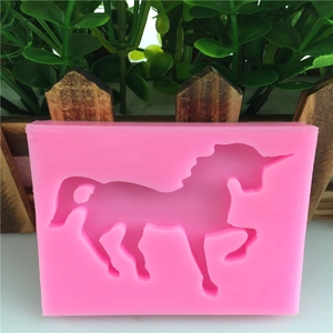 Pink unicorn silicone mold for handmade fondant cake decorating and DIY resin crafts